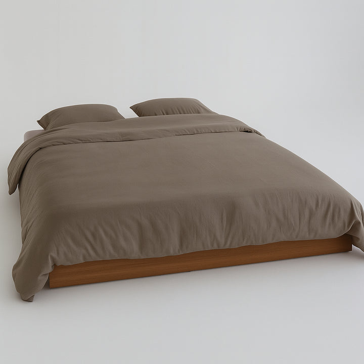 Rúmföt 220x220cm - Brún (MUD)