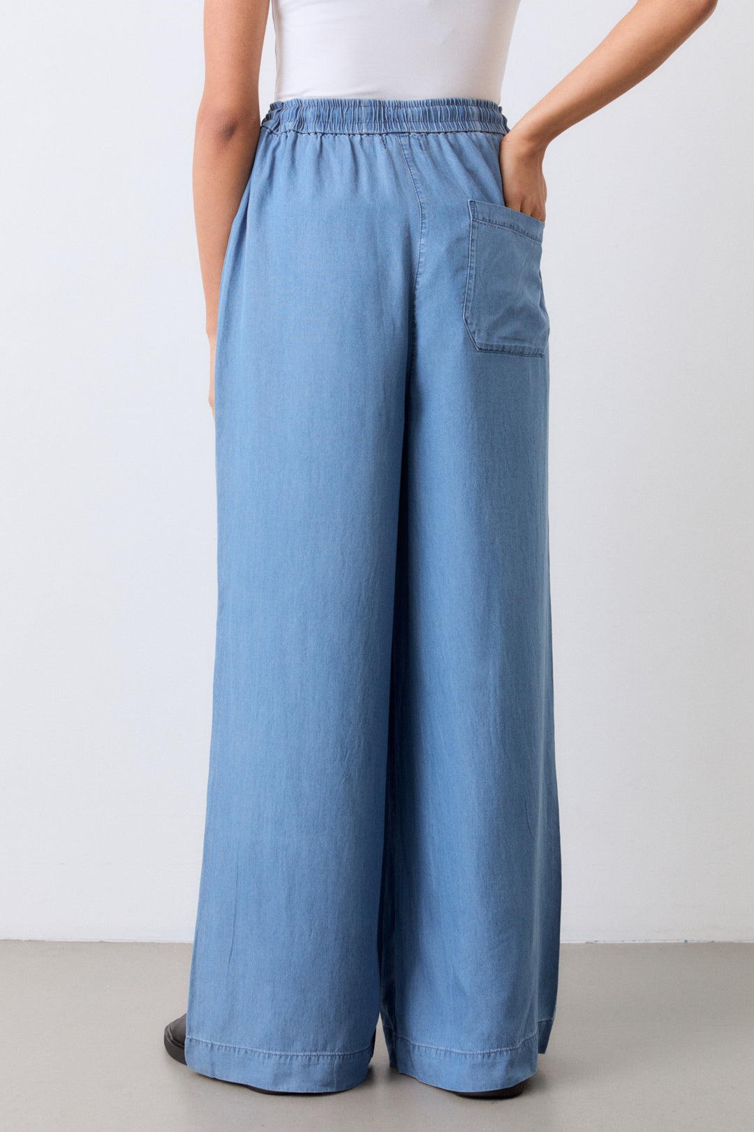 Beinar buxur denim bláar