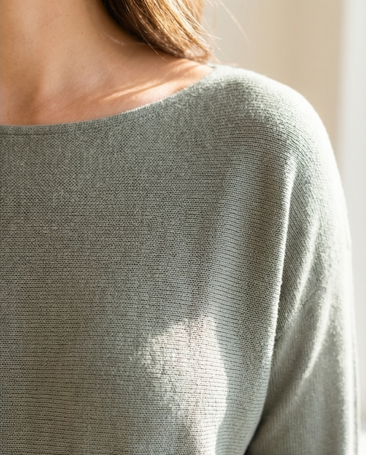 Chatrina Poncho Toppur með kvart ermum, Khaki