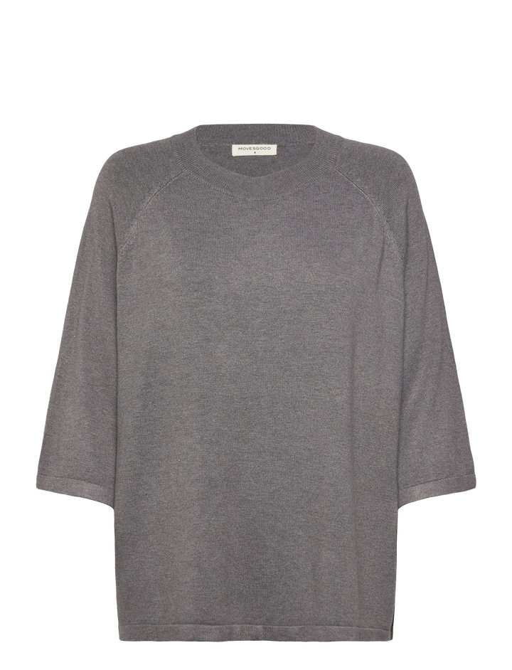 Þunn prjónuð (t-shirt) peysa steingrá - 30%afsláttur