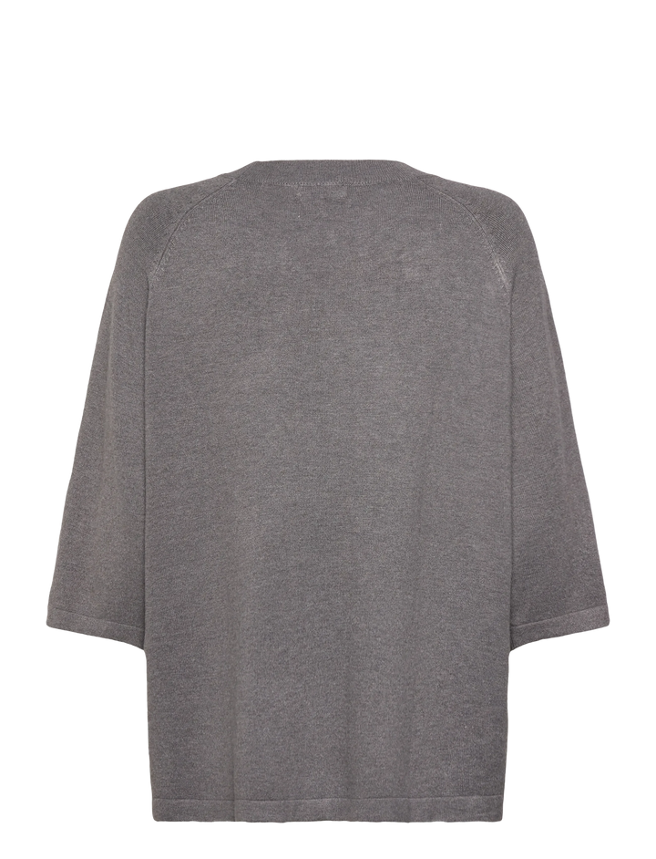 Þunn prjónuð (t-shirt) peysa steingrá - 30%afsláttur