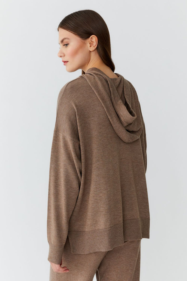 Bambus og cashmere hettupeysa