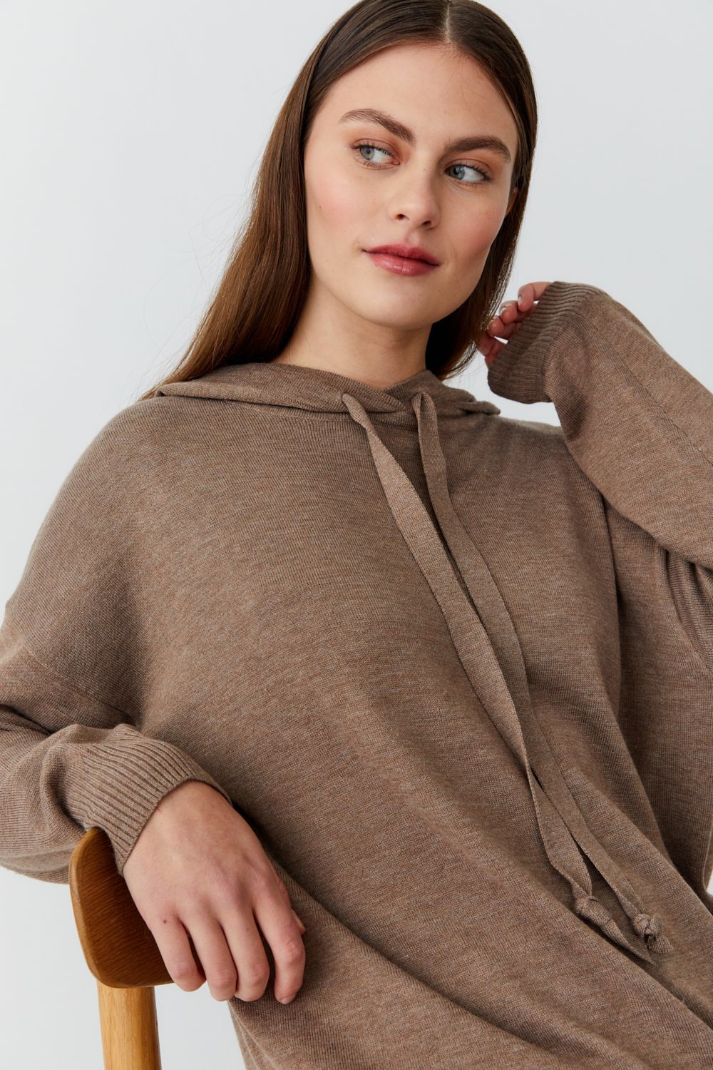 Bambus og cashmere hettupeysa