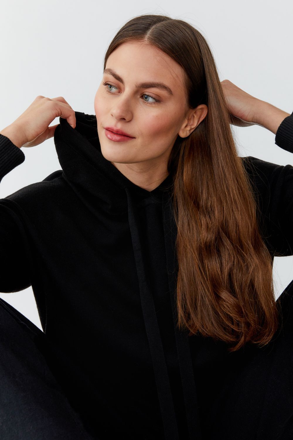 Bambus og cashmere hettupeysa